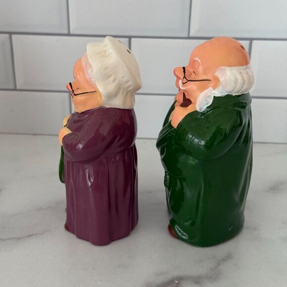 Vtg Nanco Grandma Grandpa Ceramic Salt Pepper Shakers Handpainted Collectible - Picture 5 of 7